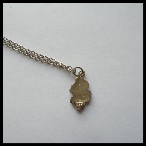 Antique Art Nouveau Necklace 925 Silver Cameo Pendant, Dainty Vintage Chain - Picture 4 of 12